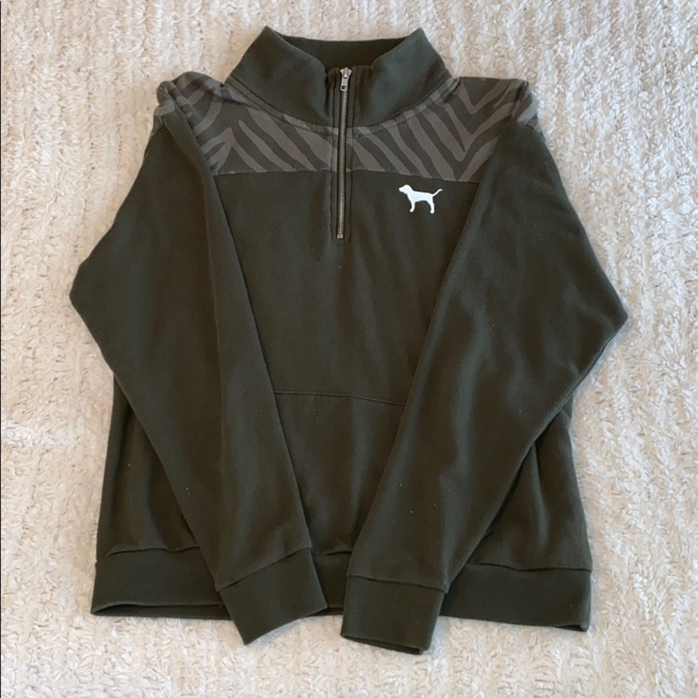 Pink Victoria Secret Quarter Zip Hoodie size S